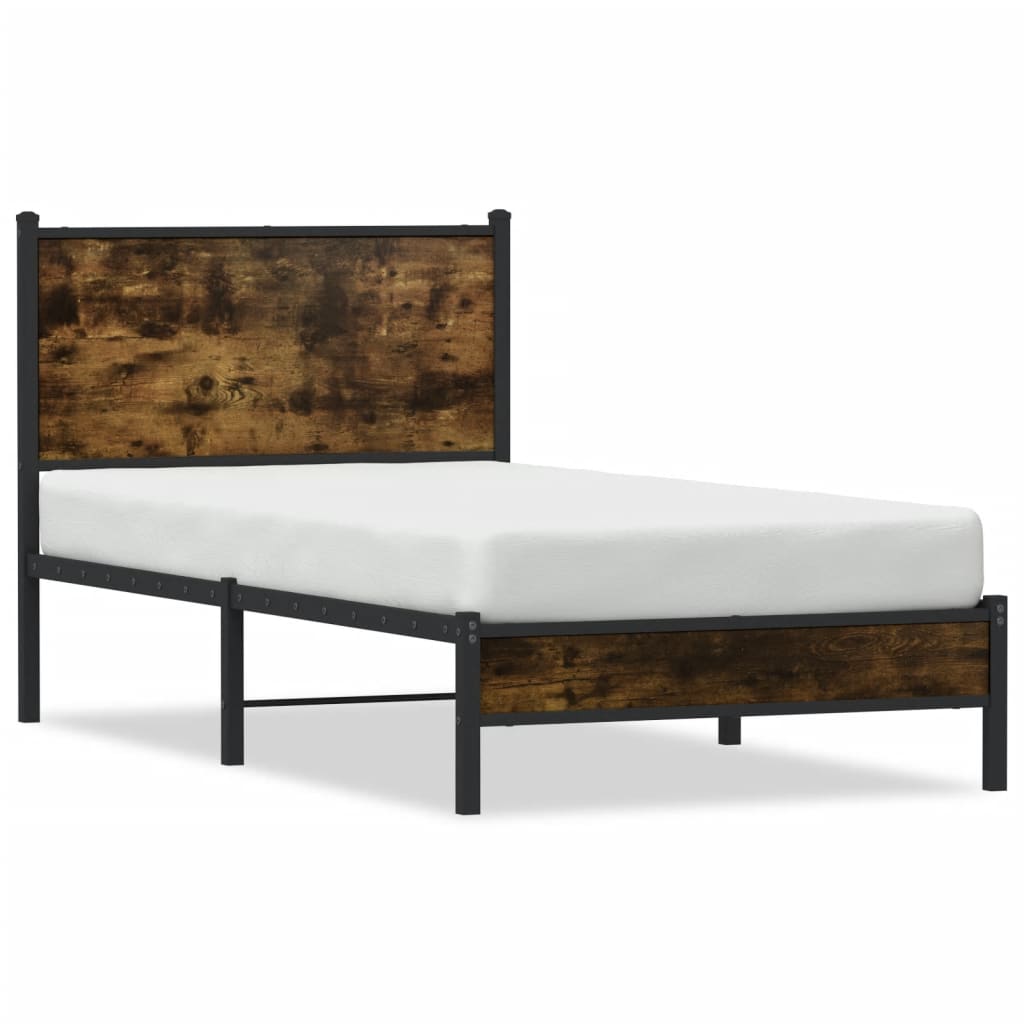Metalni okvir kreveta bez madraca boja hrasta 90x190 cm