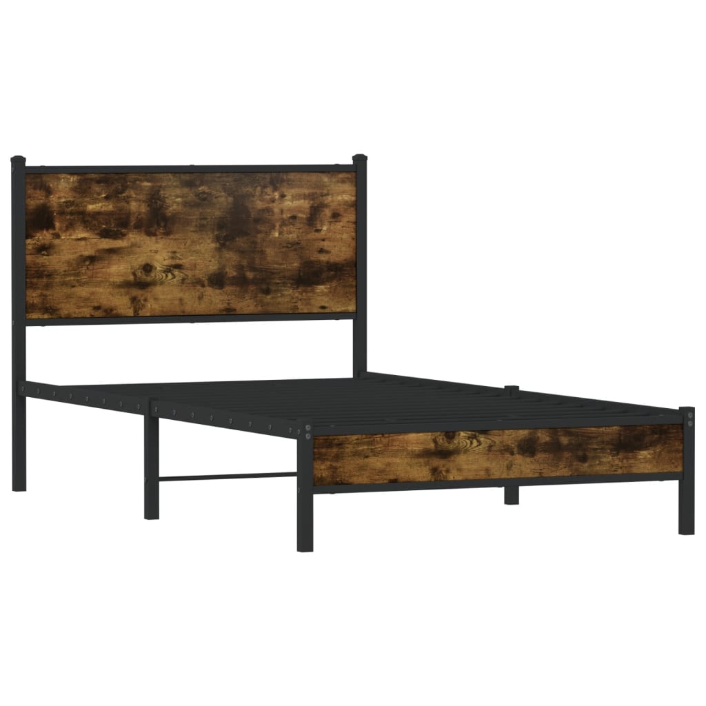 Metalni okvir kreveta bez madraca boja hrasta 100x190 cm