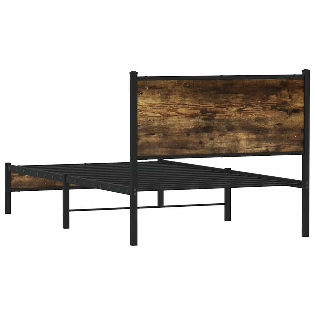 Metalni okvir kreveta bez madraca boja hrasta 100x200 cm