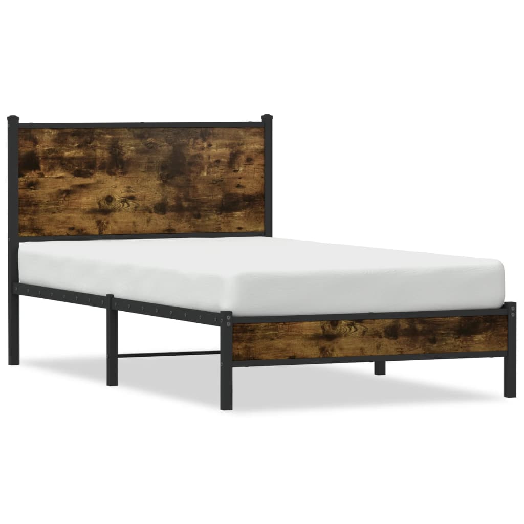 Metalni okvir kreveta bez madraca boja hrasta 107x203 cm