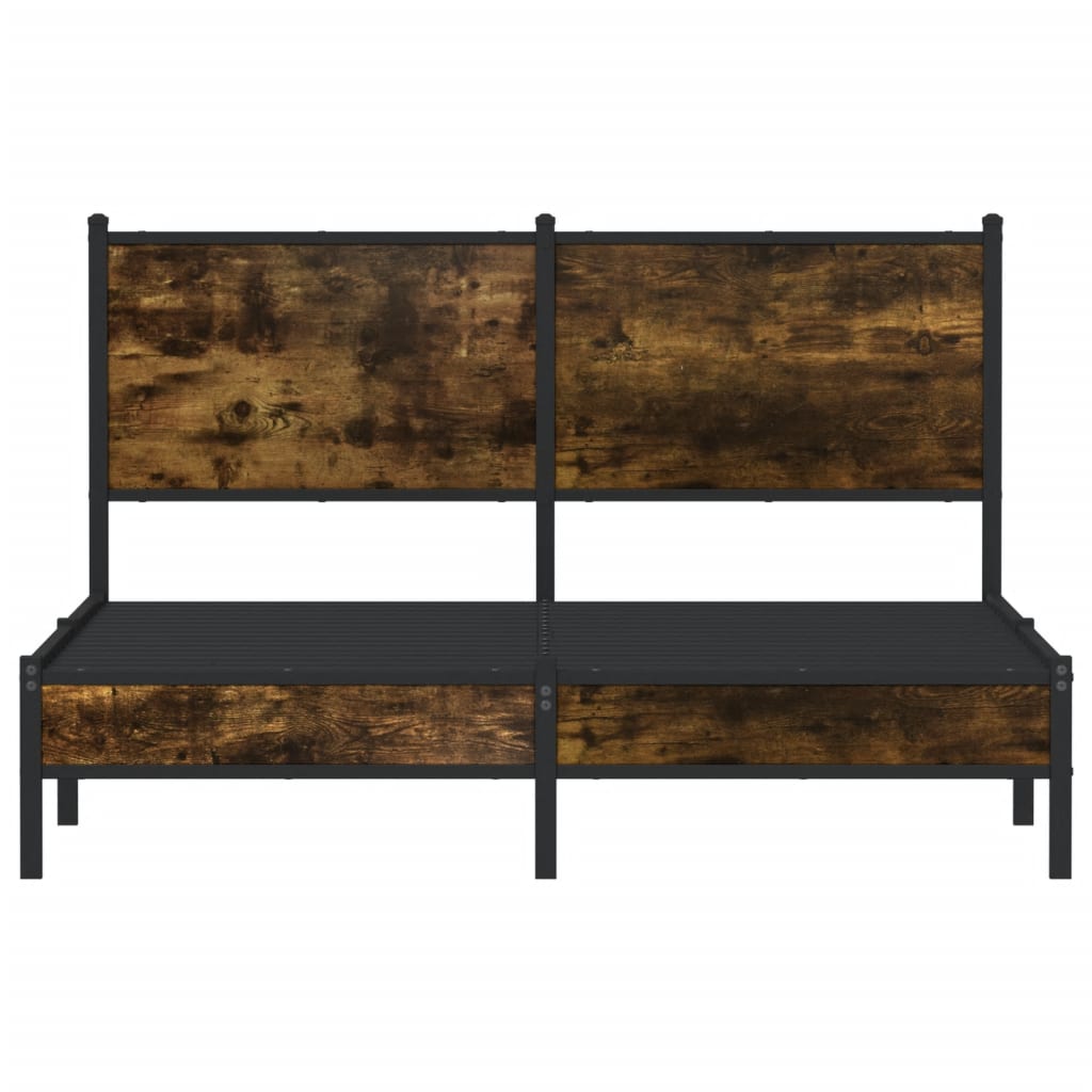 Metalni okvir kreveta bez madraca boja hrasta 137x190 cm
