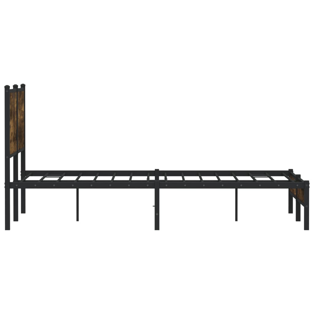 Metalni okvir kreveta bez madraca boja hrasta 137x190 cm