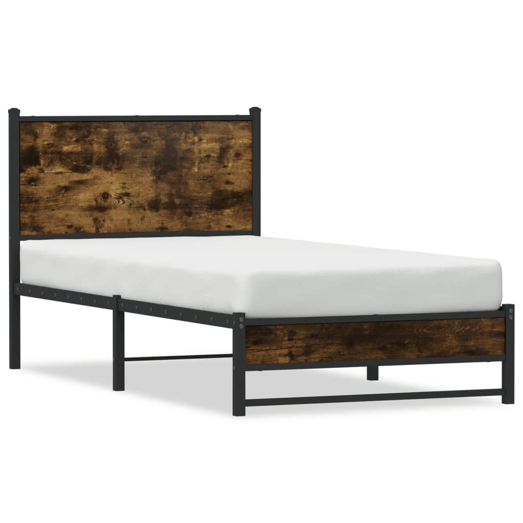 Metalni okvir kreveta bez madraca boja hrasta 80x200 cm