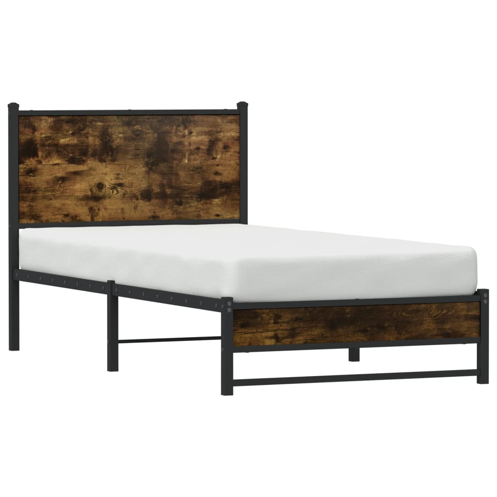 Metalni okvir kreveta bez madraca boja hrasta 80x200 cm
