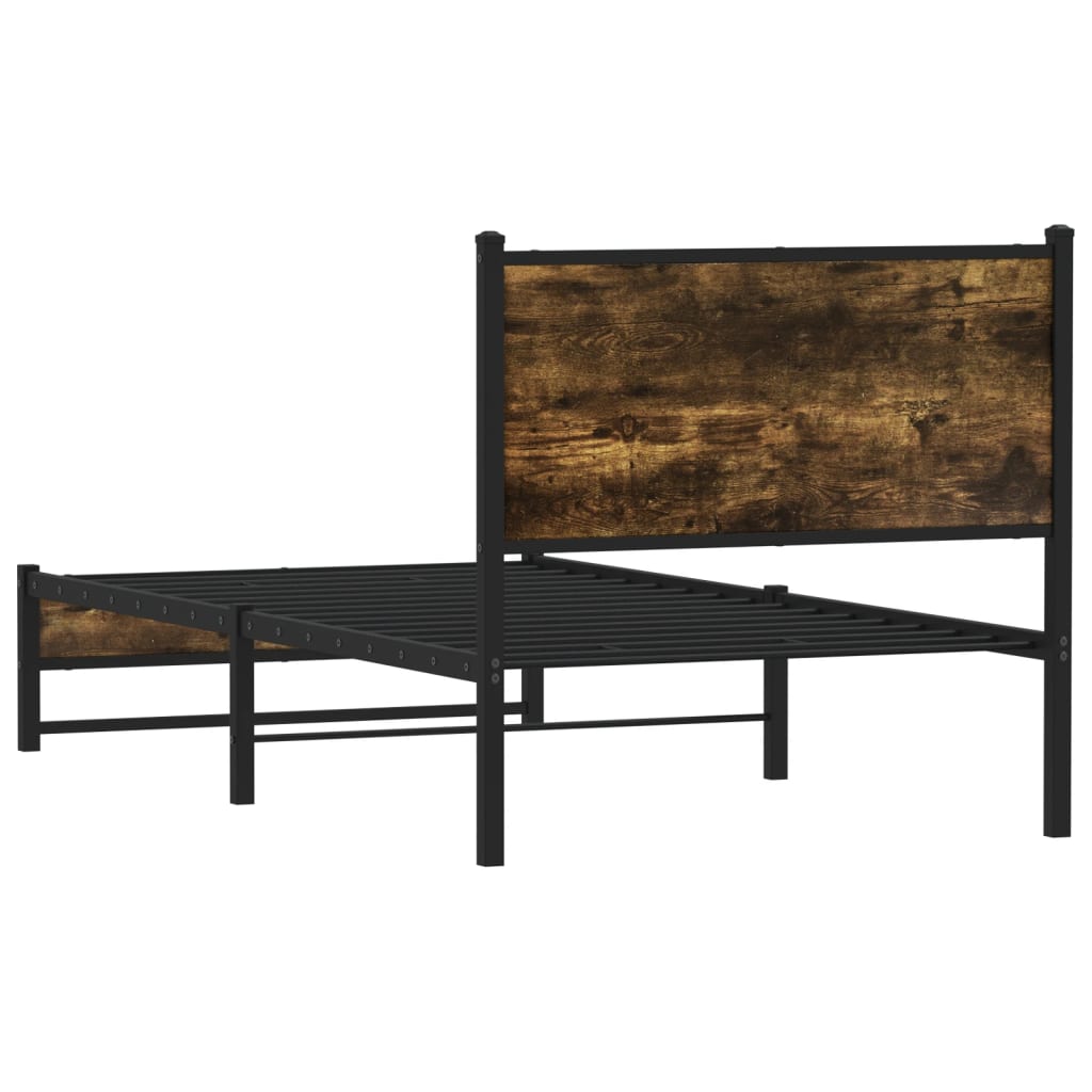 Metalni okvir kreveta bez madraca boja hrasta 80x200 cm