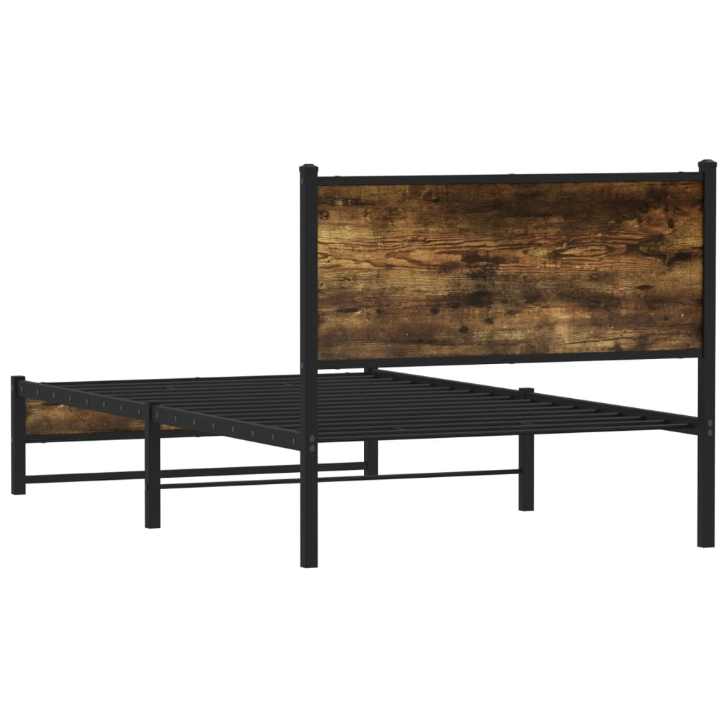 Metalni okvir kreveta bez madraca boja hrasta 100x190 cm