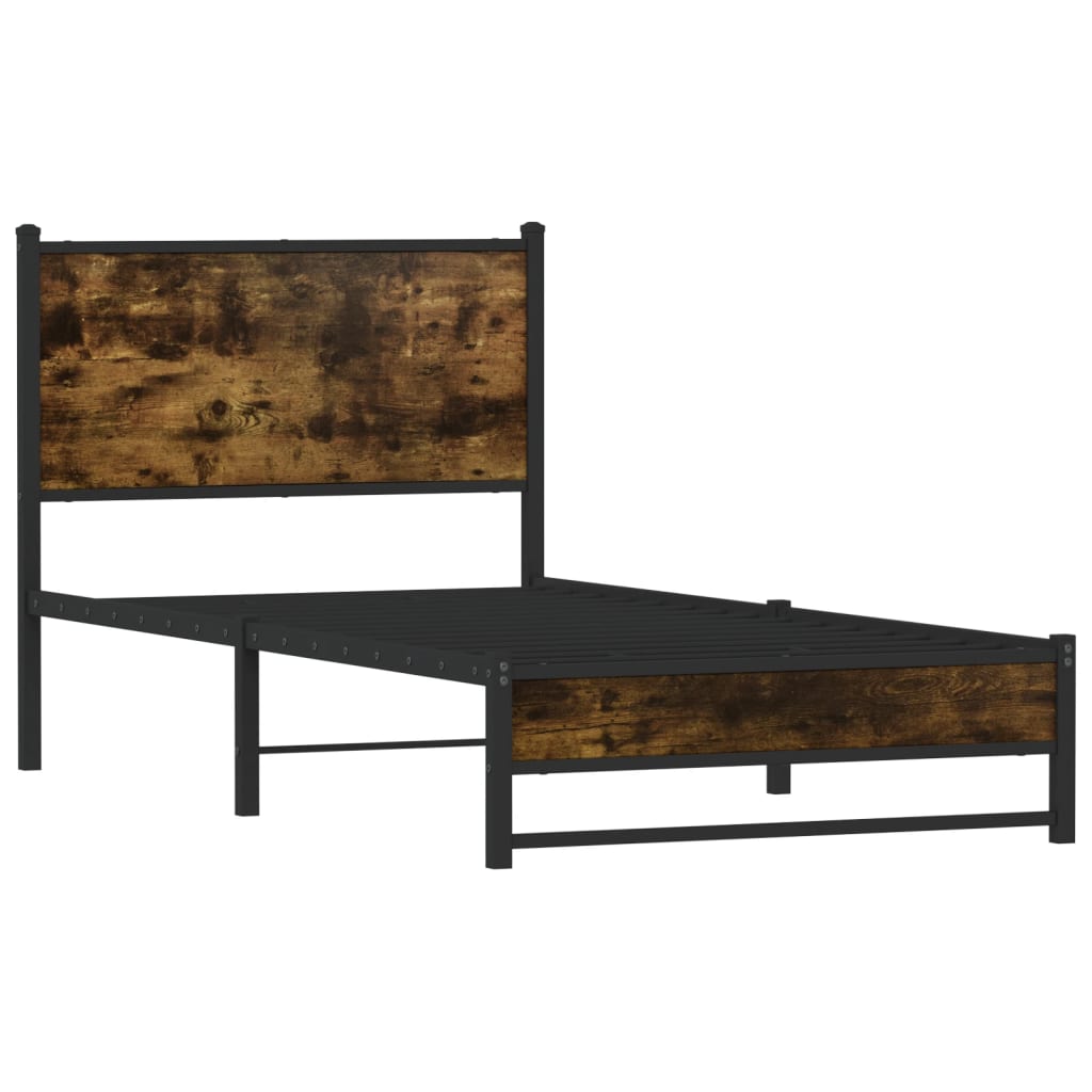 Metalni okvir kreveta bez madraca boja hrasta 100x200 cm