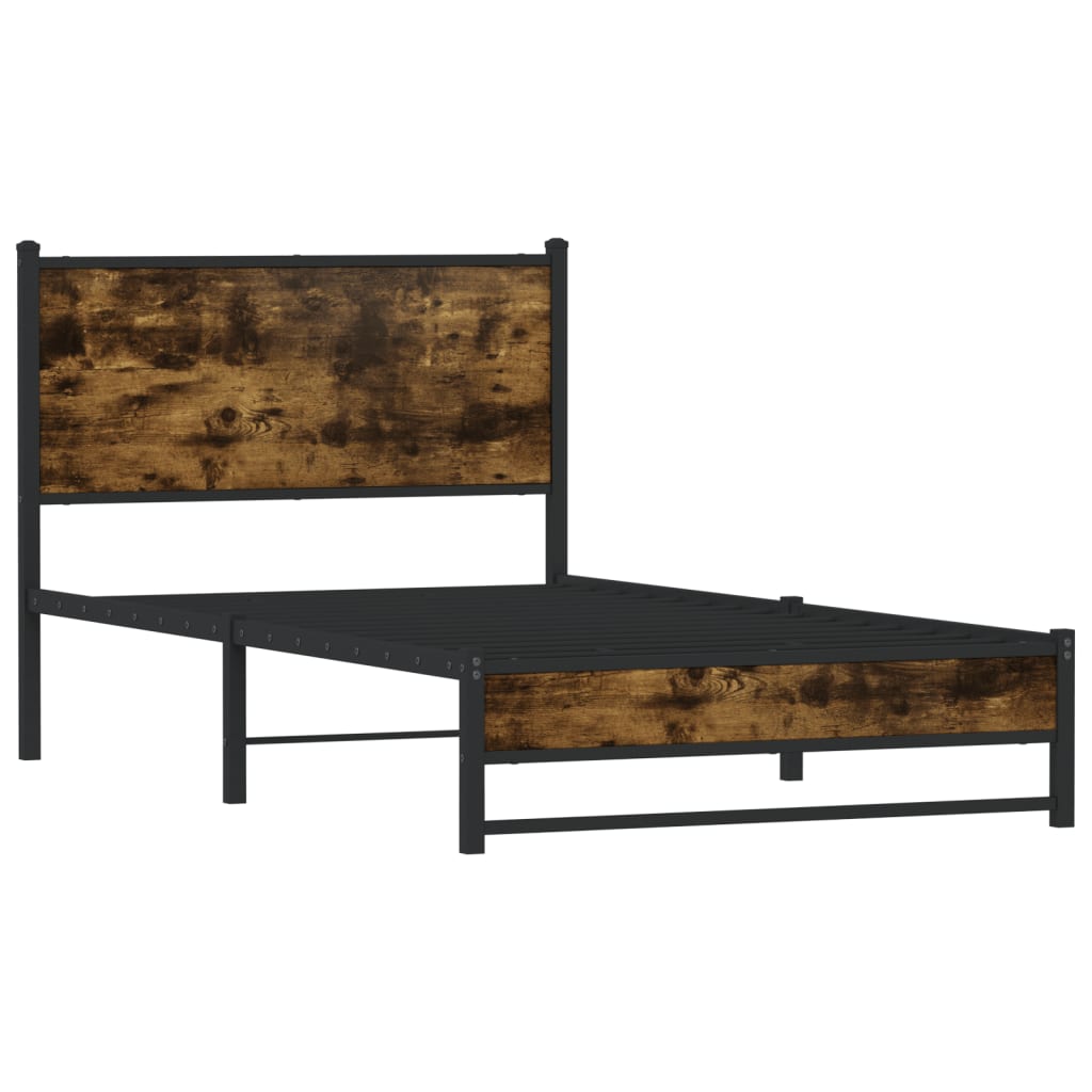 Metalni okvir kreveta bez madraca boja hrasta 107x203 cm