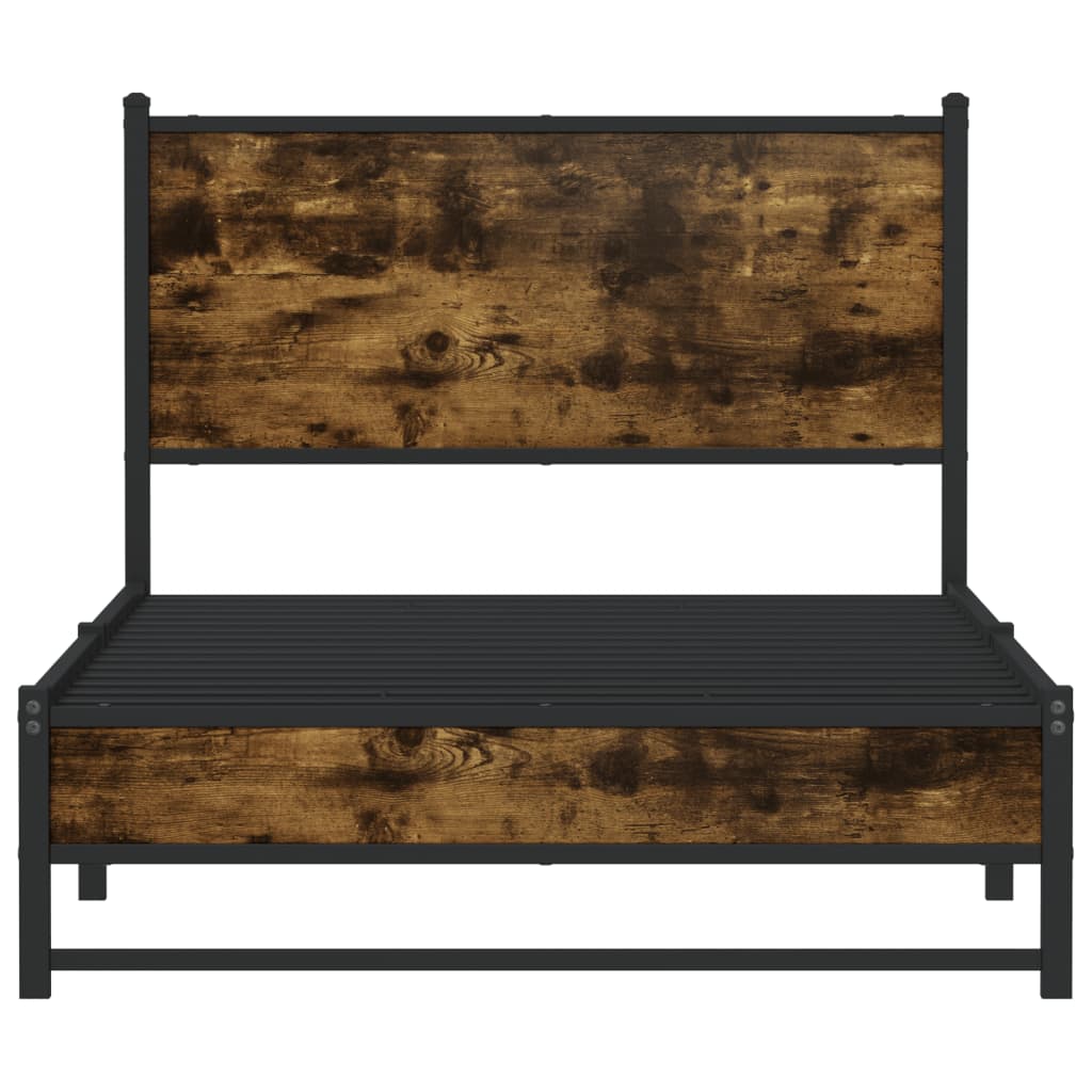 Metalni okvir kreveta bez madraca boja hrasta 107x203 cm