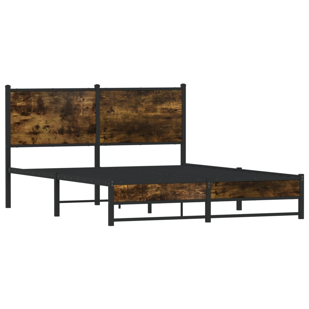 Metalni okvir kreveta bez madraca boja hrasta 150 x 200 cm