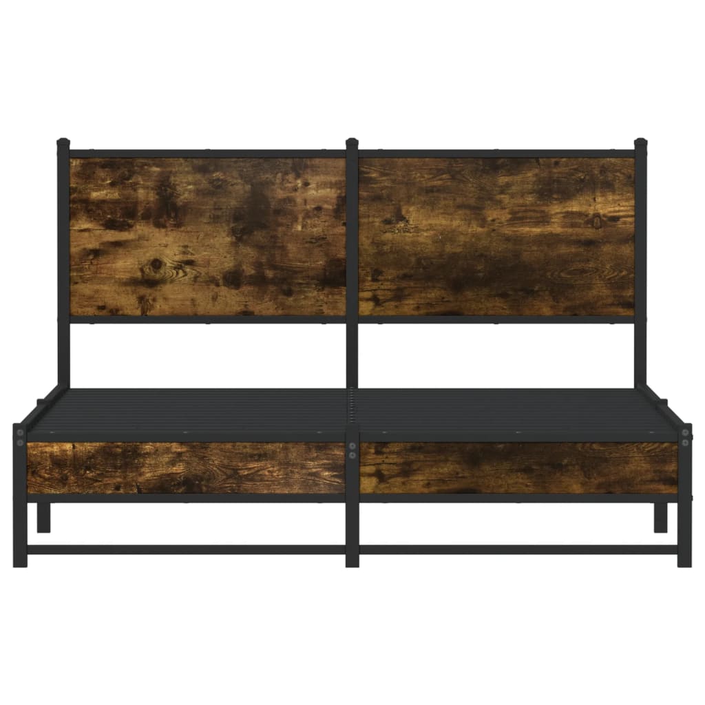 Metalni okvir kreveta bez madraca boja hrasta 150 x 200 cm