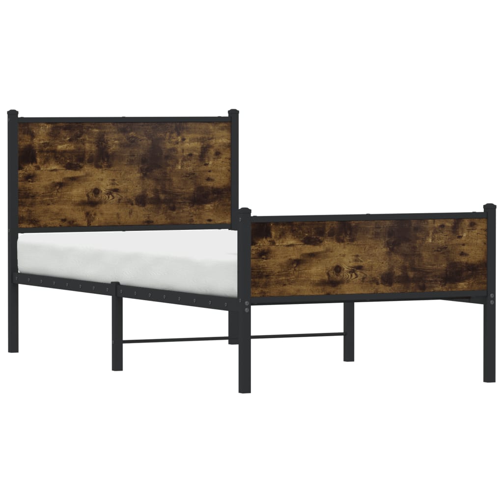 Metalni okvir kreveta bez madraca boja hrasta 80x200 cm