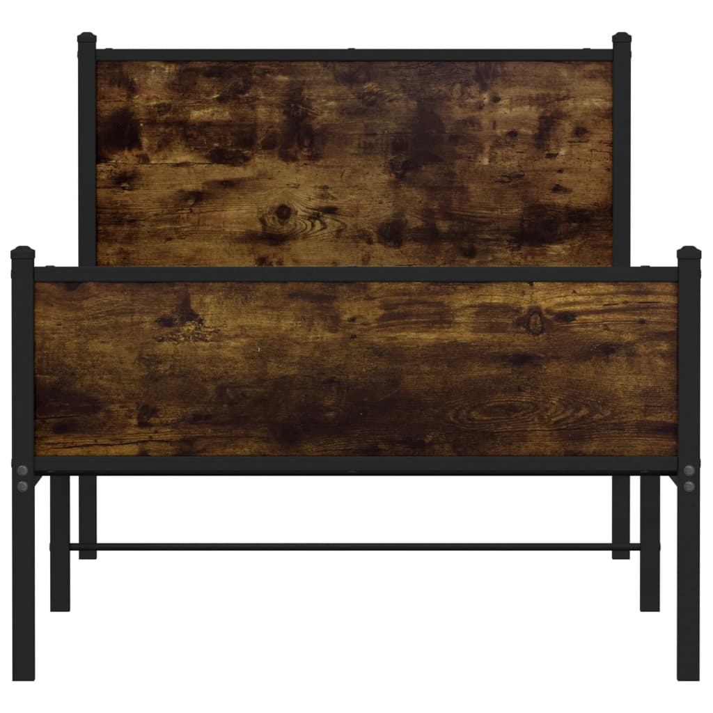 Metalni okvir kreveta bez madraca boja hrasta 80x200 cm