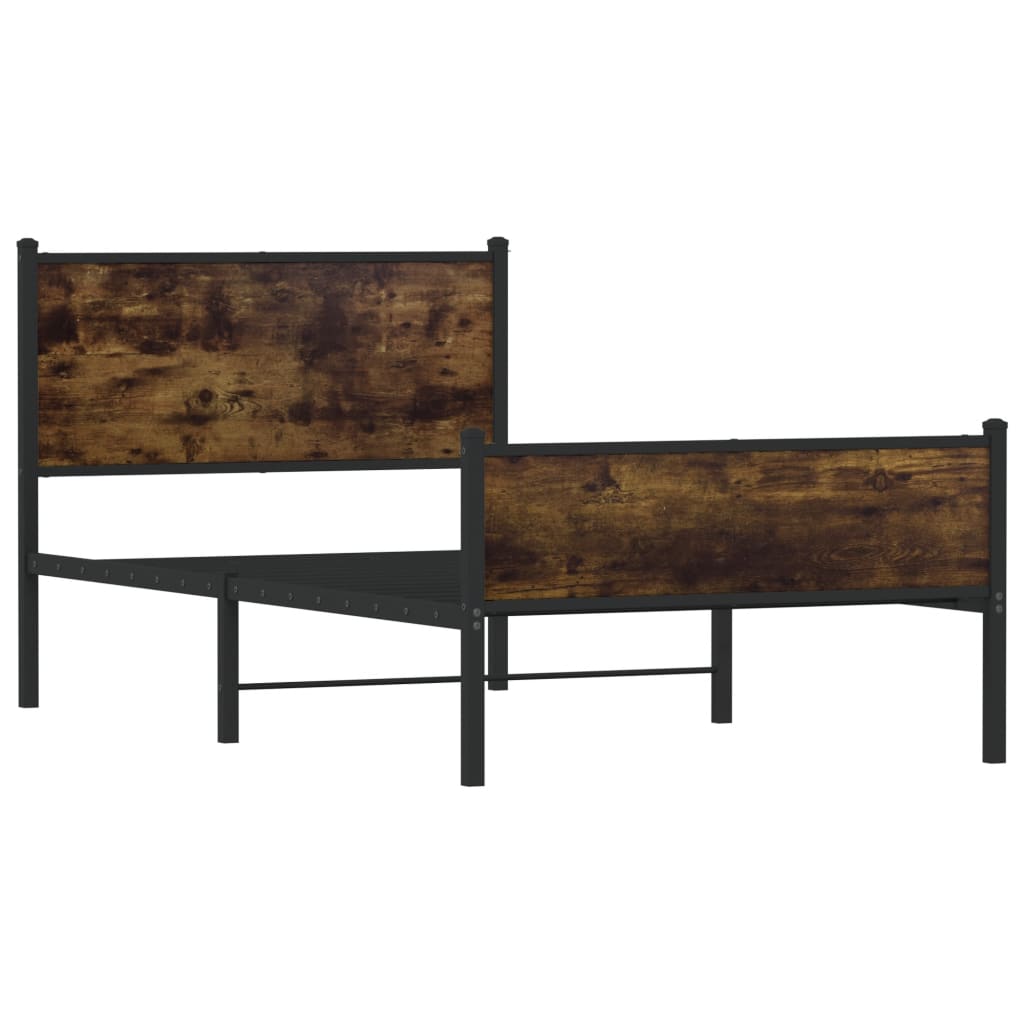 Metalni okvir kreveta bez madraca boja hrasta 100x200 cm