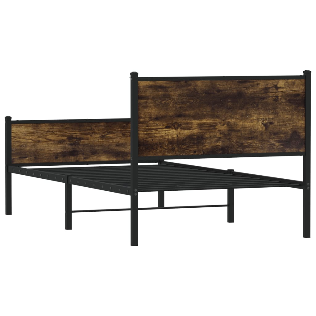 Metalni okvir kreveta bez madraca boja hrasta 100x200 cm
