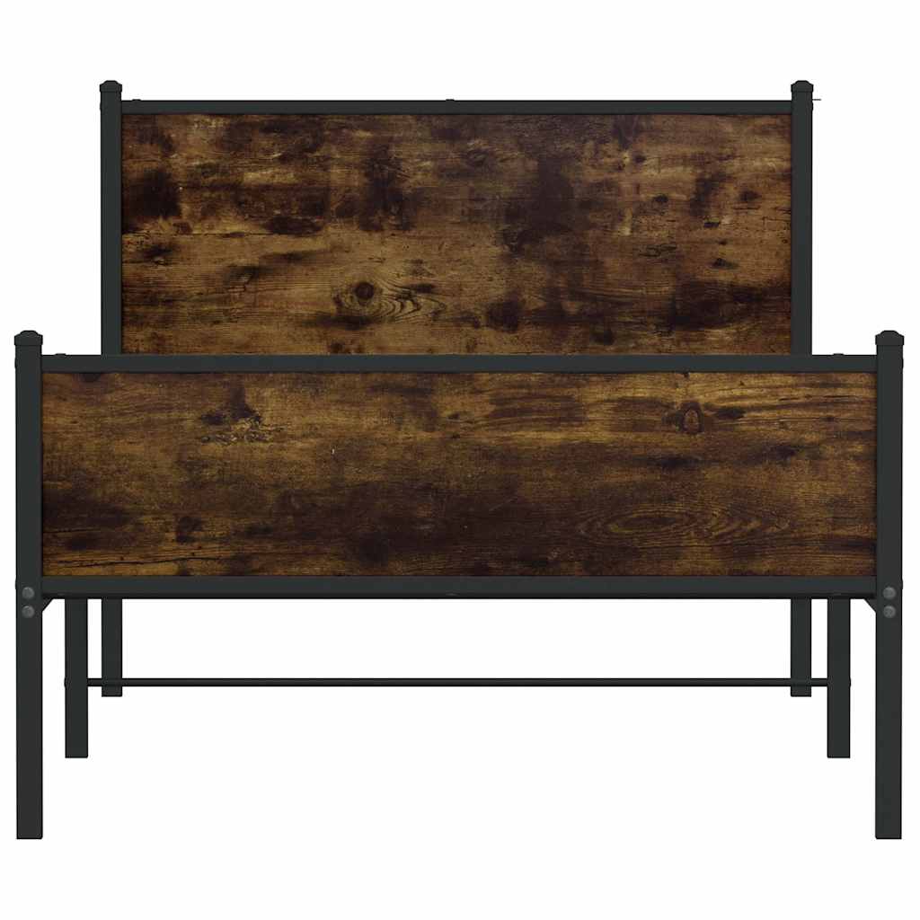 Metalni okvir kreveta bez madraca boja hrasta 107x203 cm