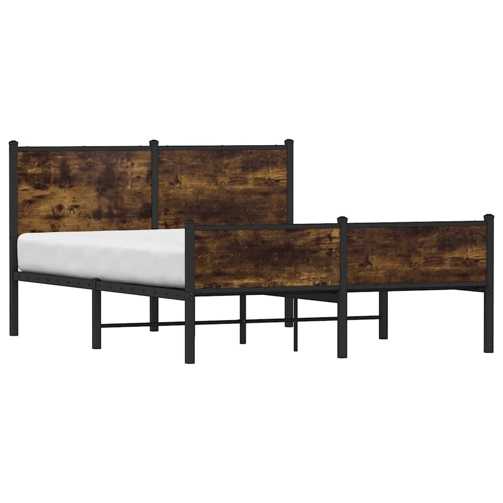 Metalni okvir kreveta bez madraca boja hrasta 140x200 cm