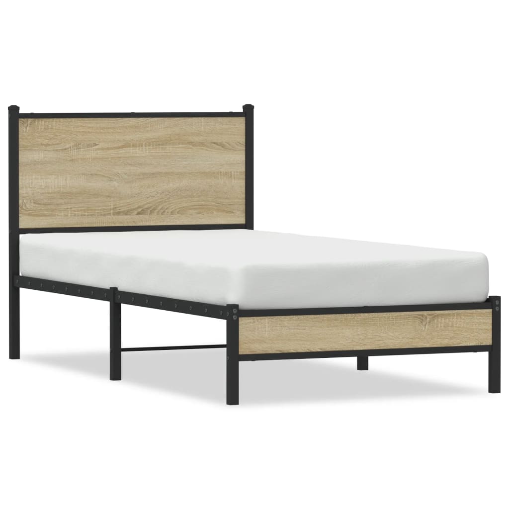 Metalni okvir kreveta bez madraca boja hrasta sonome 90x190 cm