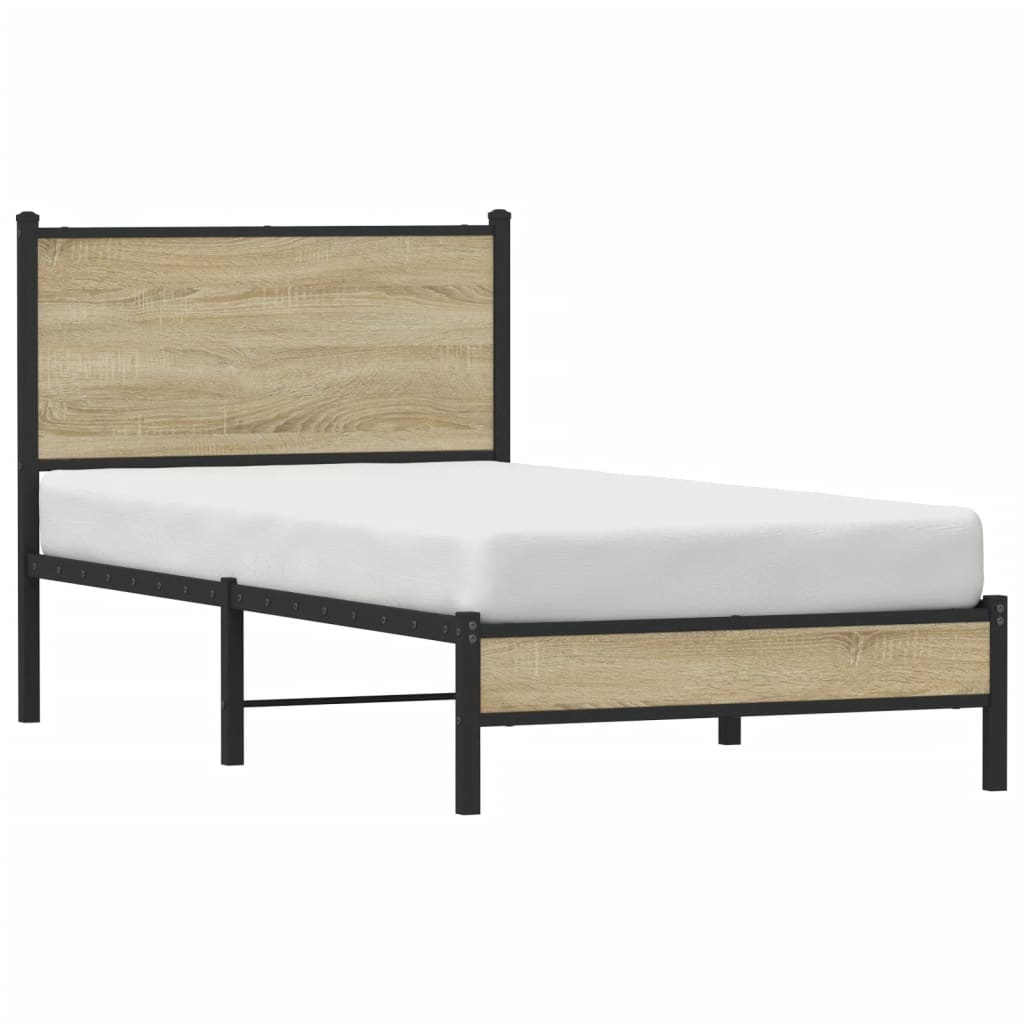 Metalni okvir kreveta bez madraca boja hrasta sonome 90x190 cm