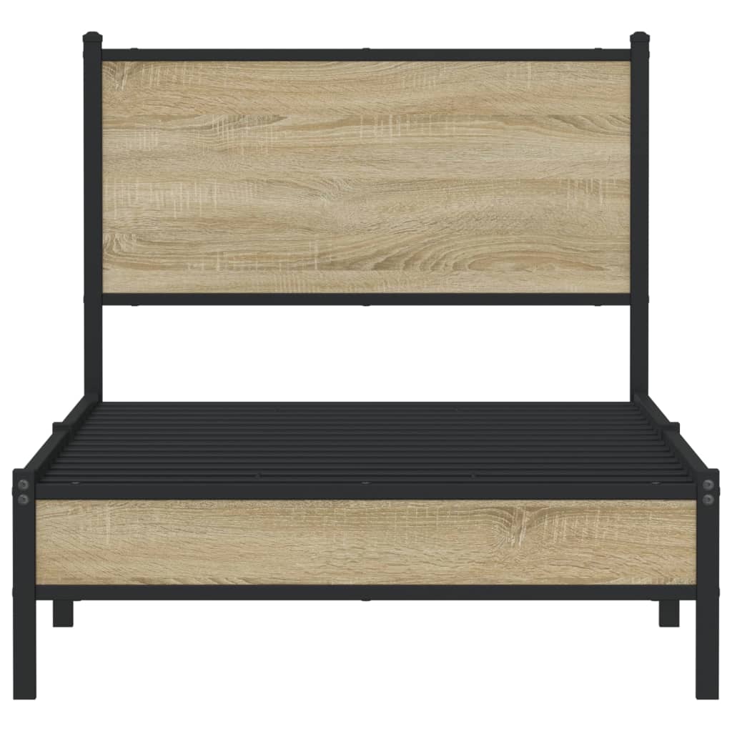 Metalni okvir kreveta bez madraca boja hrasta sonome 90x190 cm