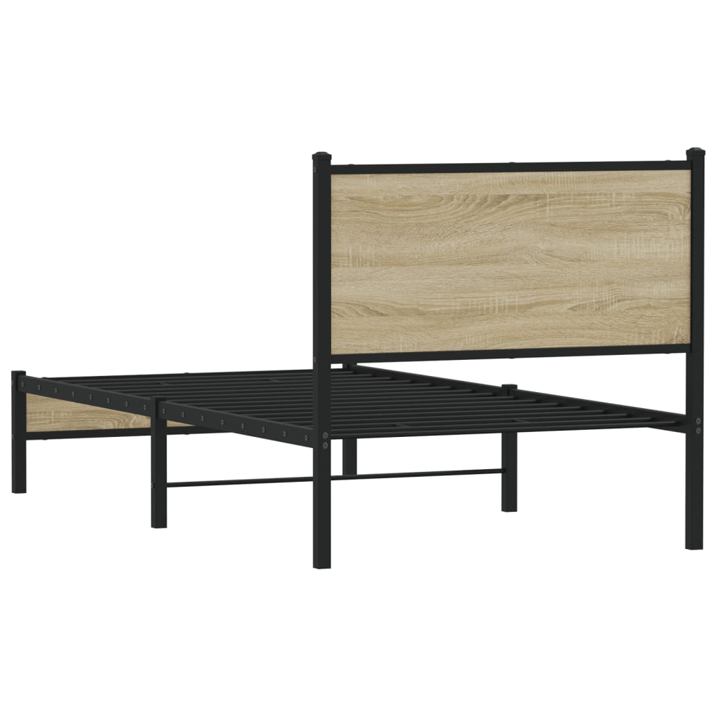Metalni okvir kreveta bez madraca boja hrasta sonome 90x190 cm