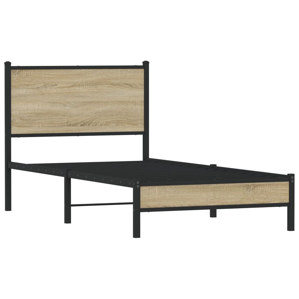 Metalni okvir kreveta bez madraca boja hrasta sonome 90x200 cm