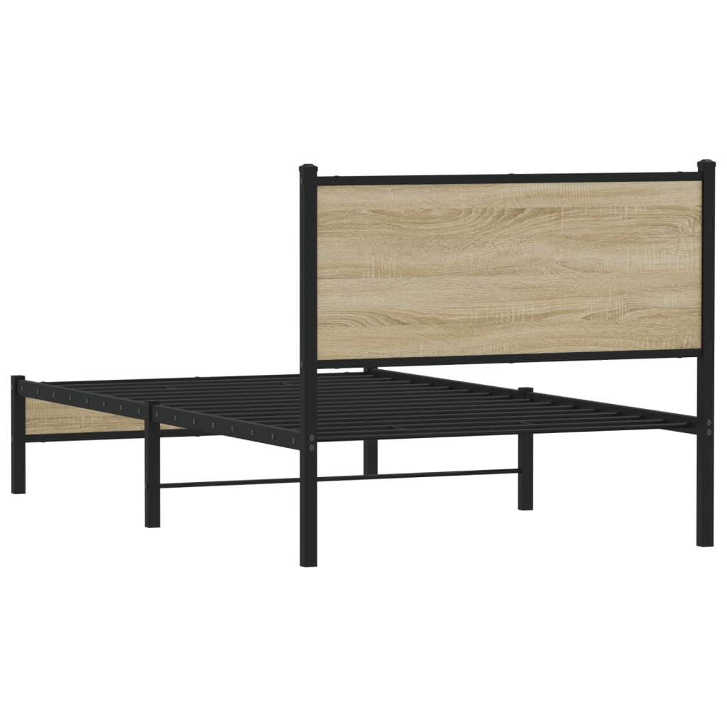 Metalni okvir kreveta bez madraca boja hrasta sonome 100x190 cm