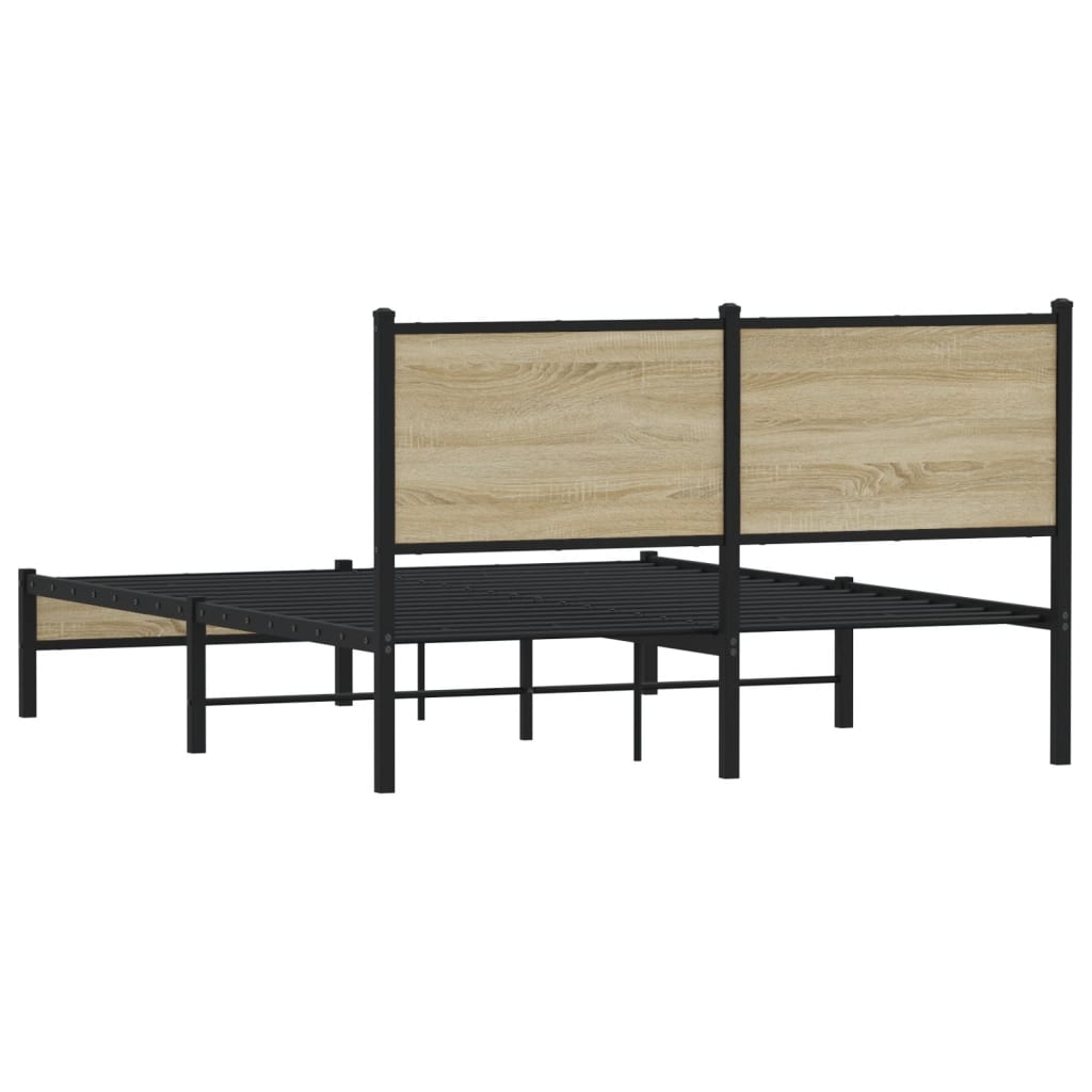 Metalni okvir kreveta bez madraca boja hrasta sonome 140x200 cm