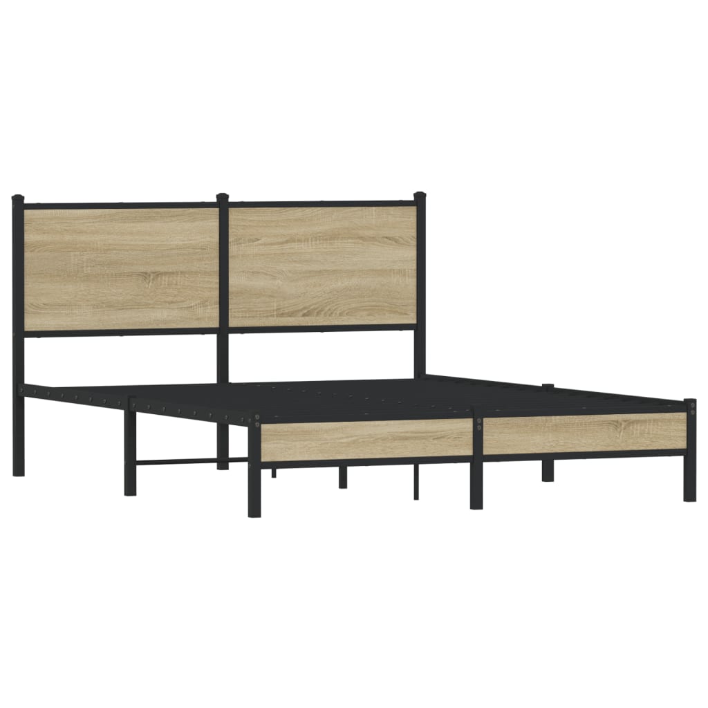 Metalni okvir kreveta bez madraca boja hrasta sonome 150x200 cm