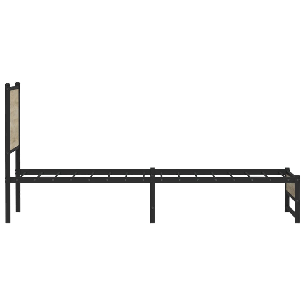 Metalni okvir kreveta bez madraca boja hrasta sonome 75x190 cm