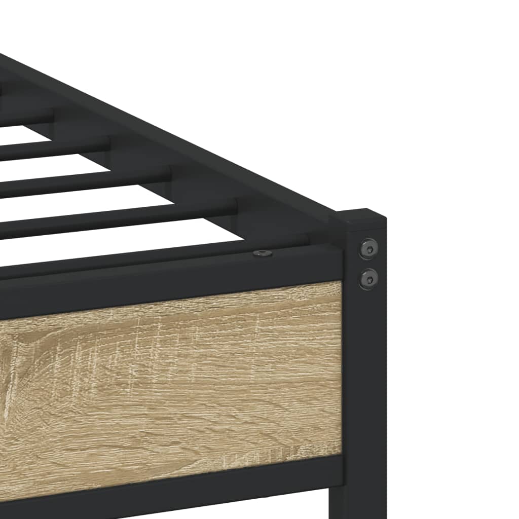 Metalni okvir kreveta bez madraca boja hrasta sonome 75x190 cm
