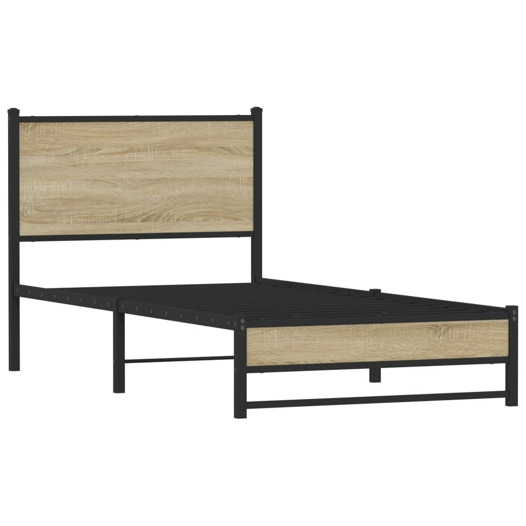 Metalni okvir kreveta bez madraca boja hrasta sonome 80x200 cm