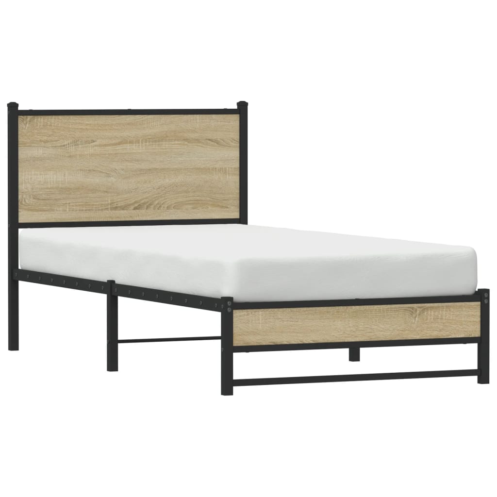 Metalni okvir kreveta bez madraca boja hrasta sonome 90x200 cm