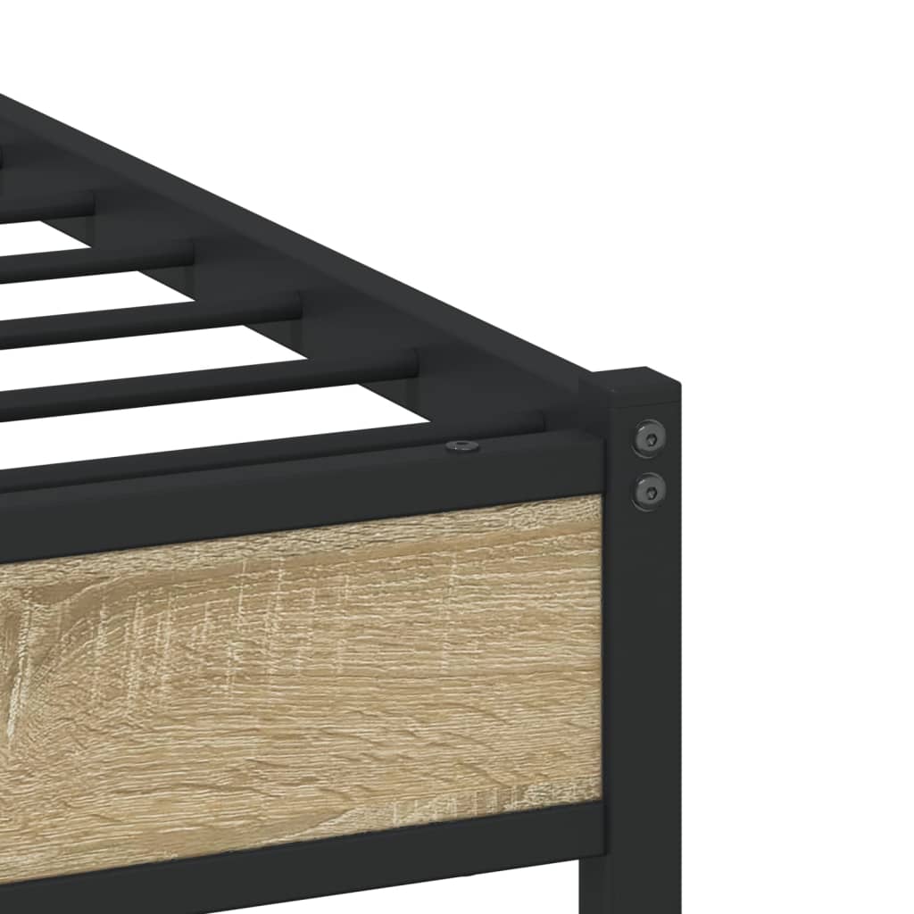 Metalni okvir kreveta bez madraca boja hrasta sonome 100x200 cm