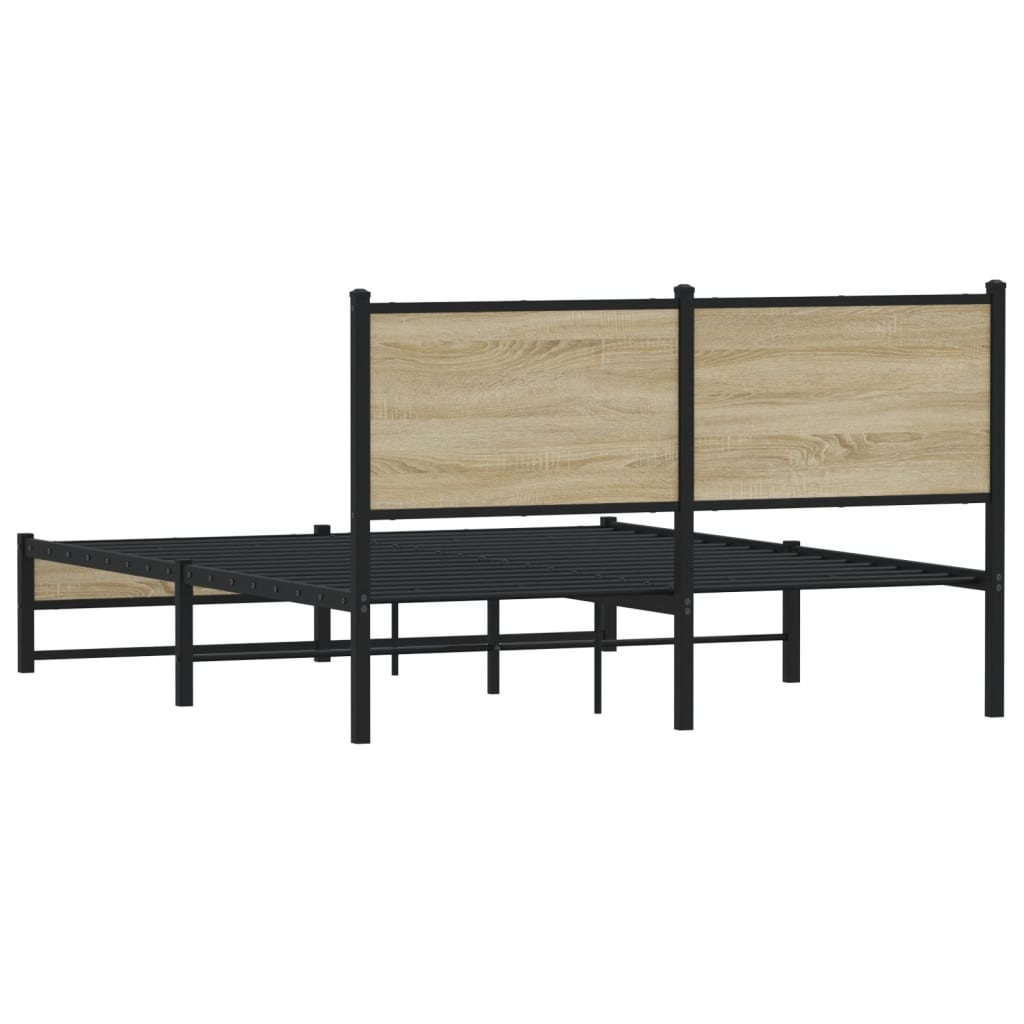 Metalni okvir kreveta bez madraca boja hrasta sonome 137x190 cm