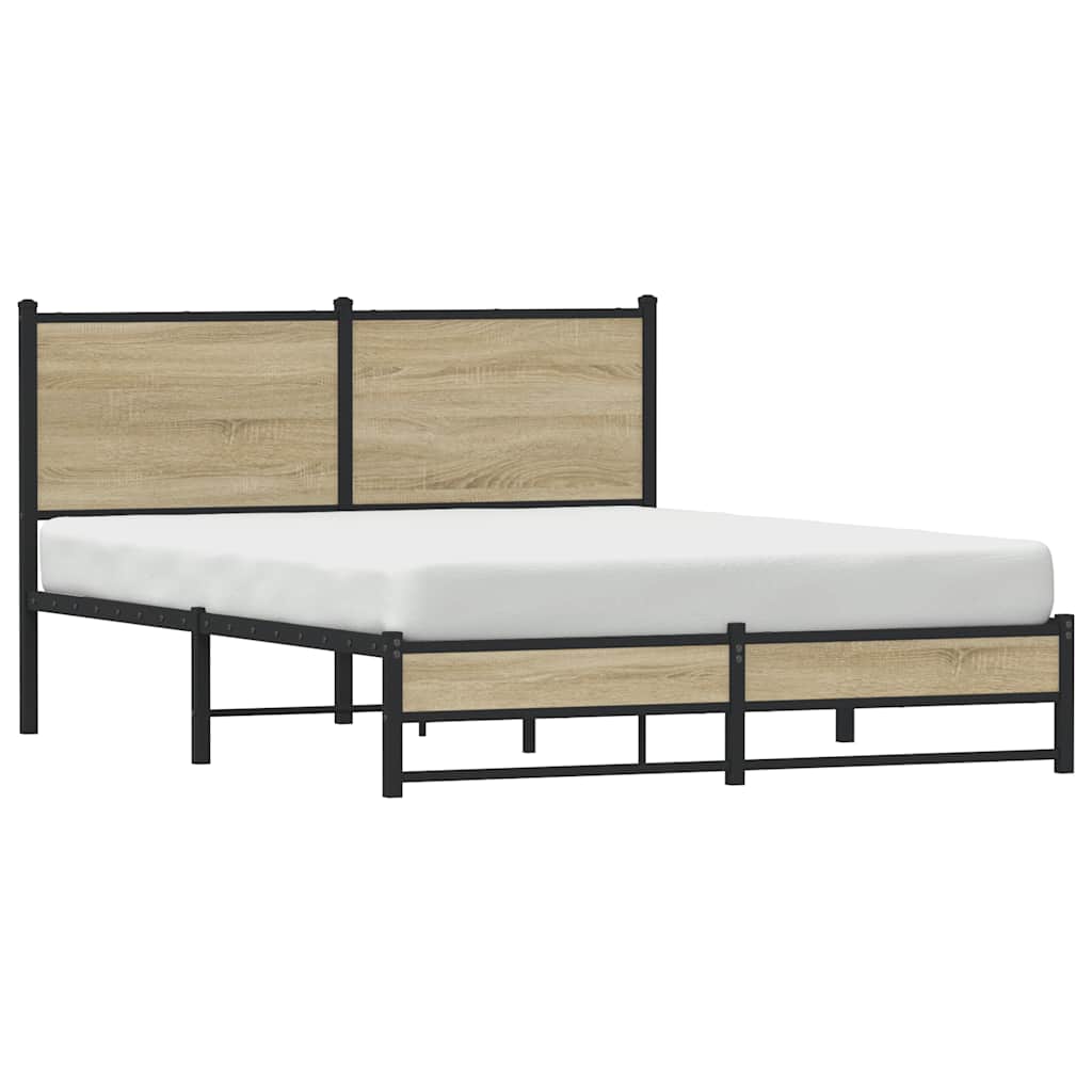 Metalni okvir kreveta bez madraca boja hrasta sonome 150x200 cm