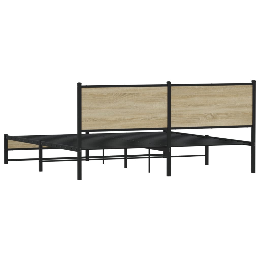 Metalni okvir kreveta bez madraca boja hrasta sonome 160x200 cm