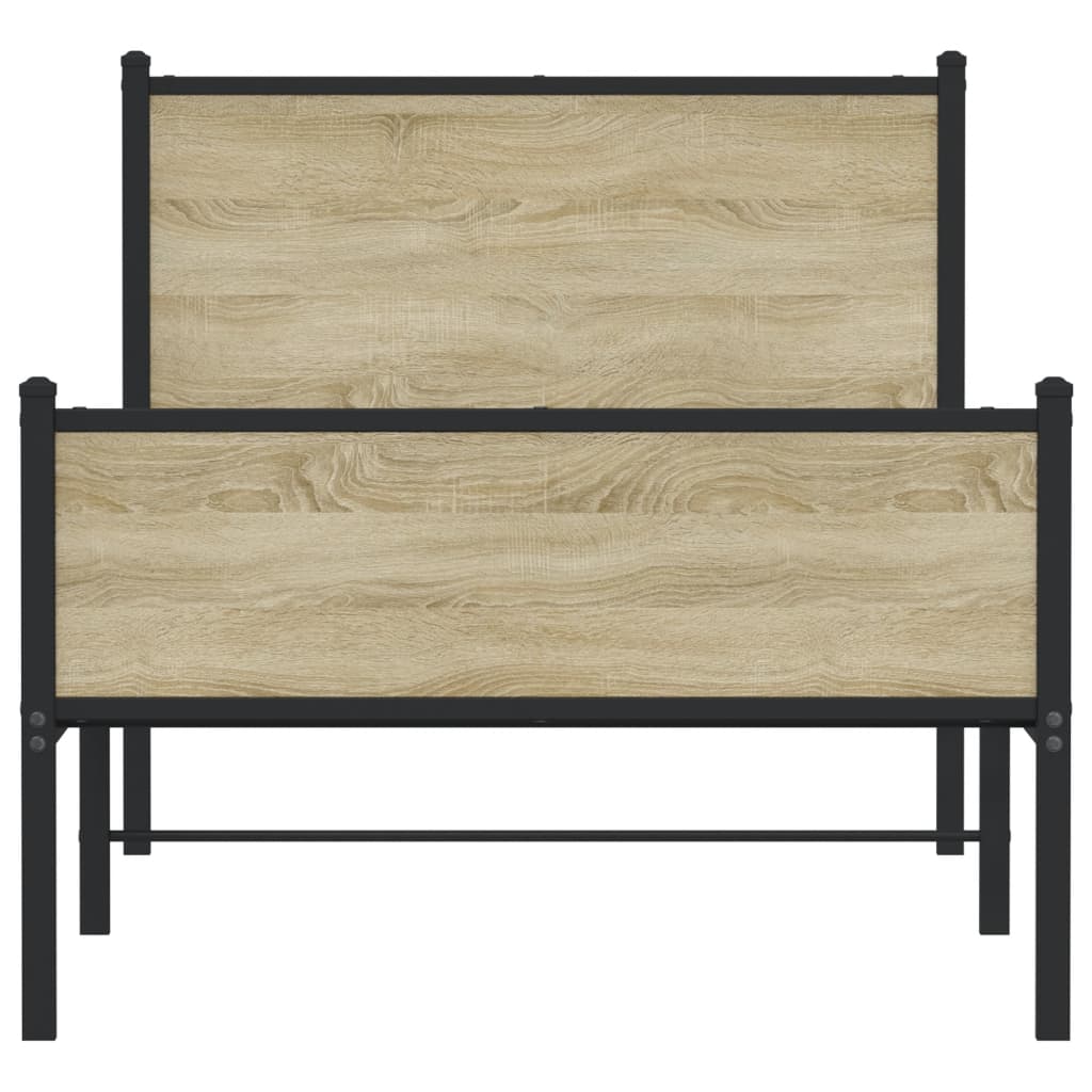 Metalni okvir kreveta bez madraca boja hrasta sonome 75x190 cm