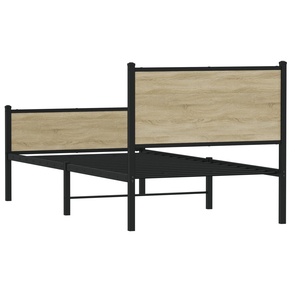 Metalni okvir kreveta bez madraca boja hrasta sonome 100x190 cm