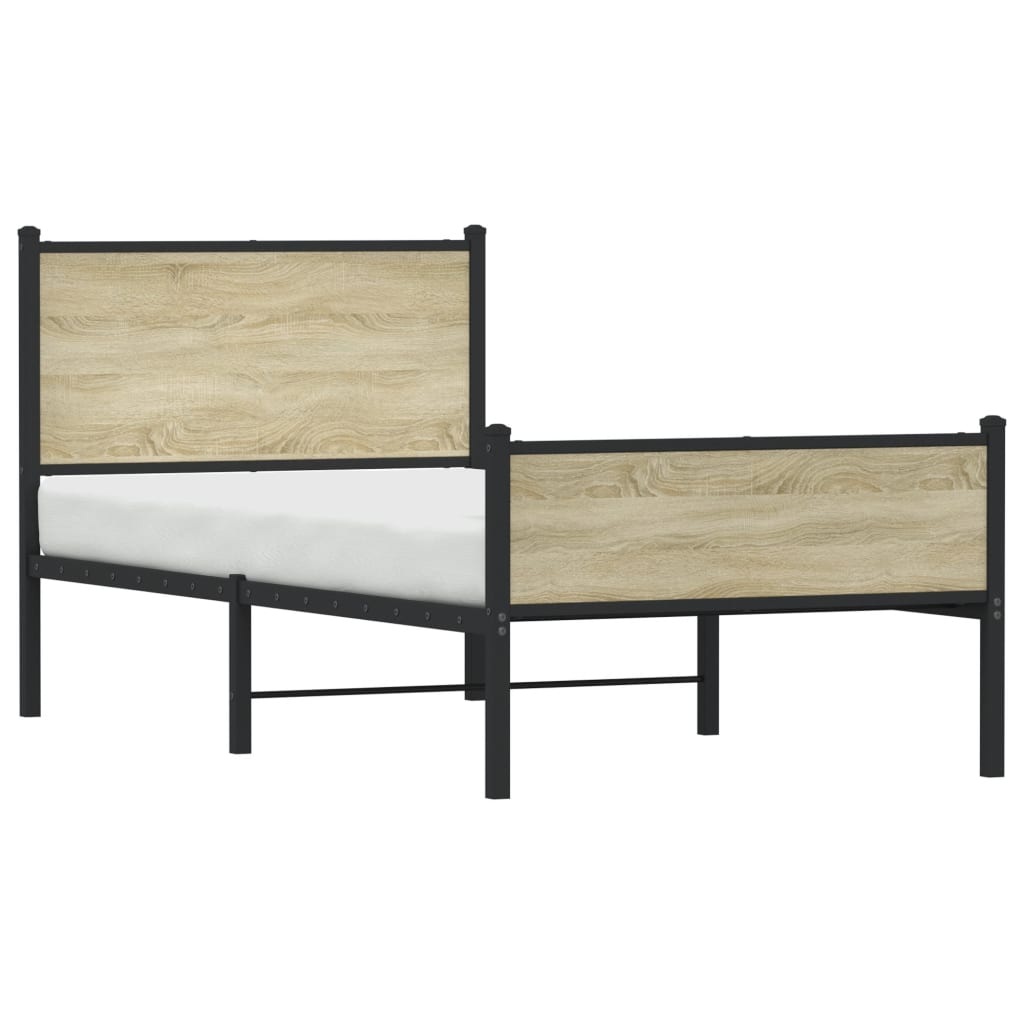 Metalni okvir kreveta bez madraca boja hrasta sonome 100x200 cm