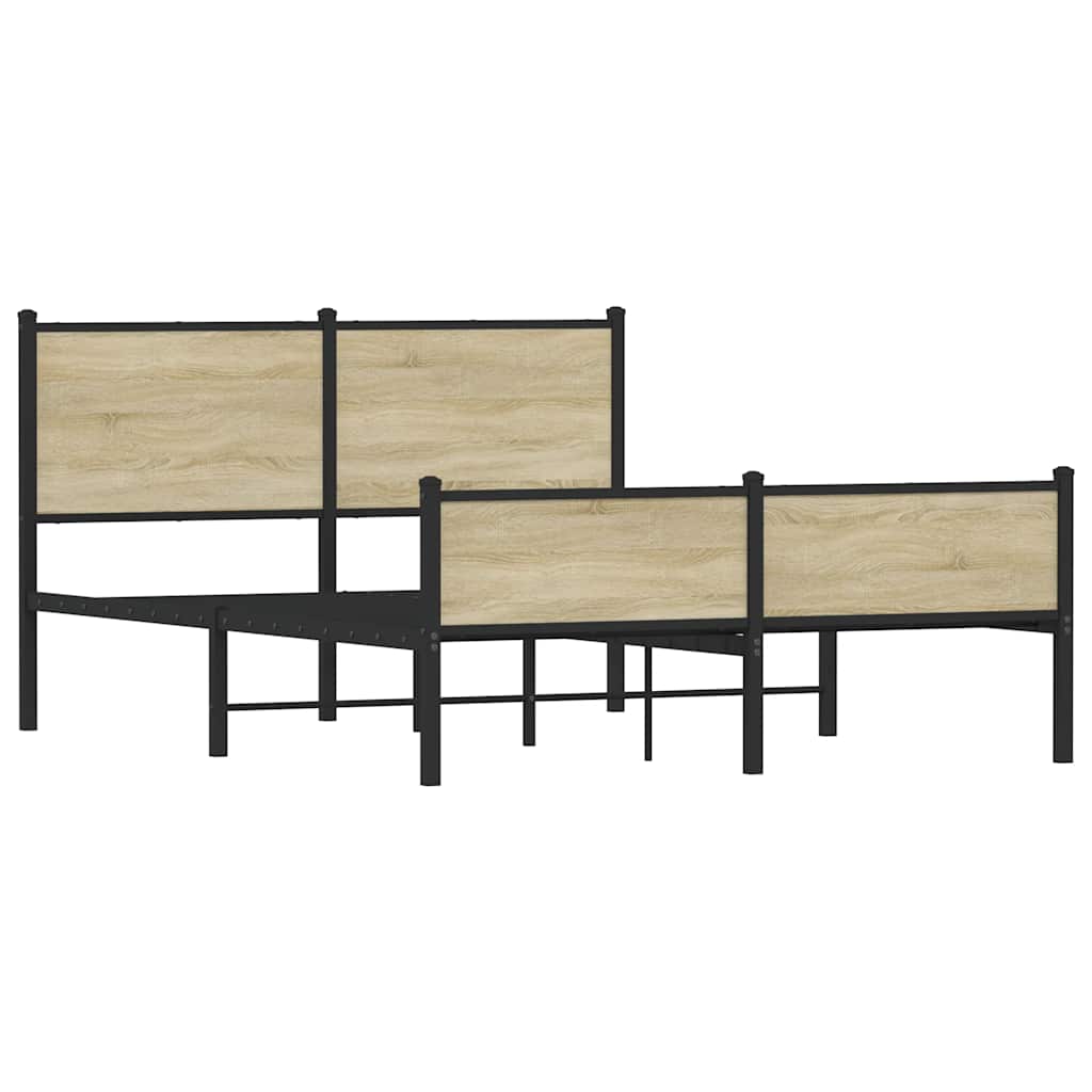 Metalni okvir kreveta bez madraca boja hrasta sonome 137x190 cm