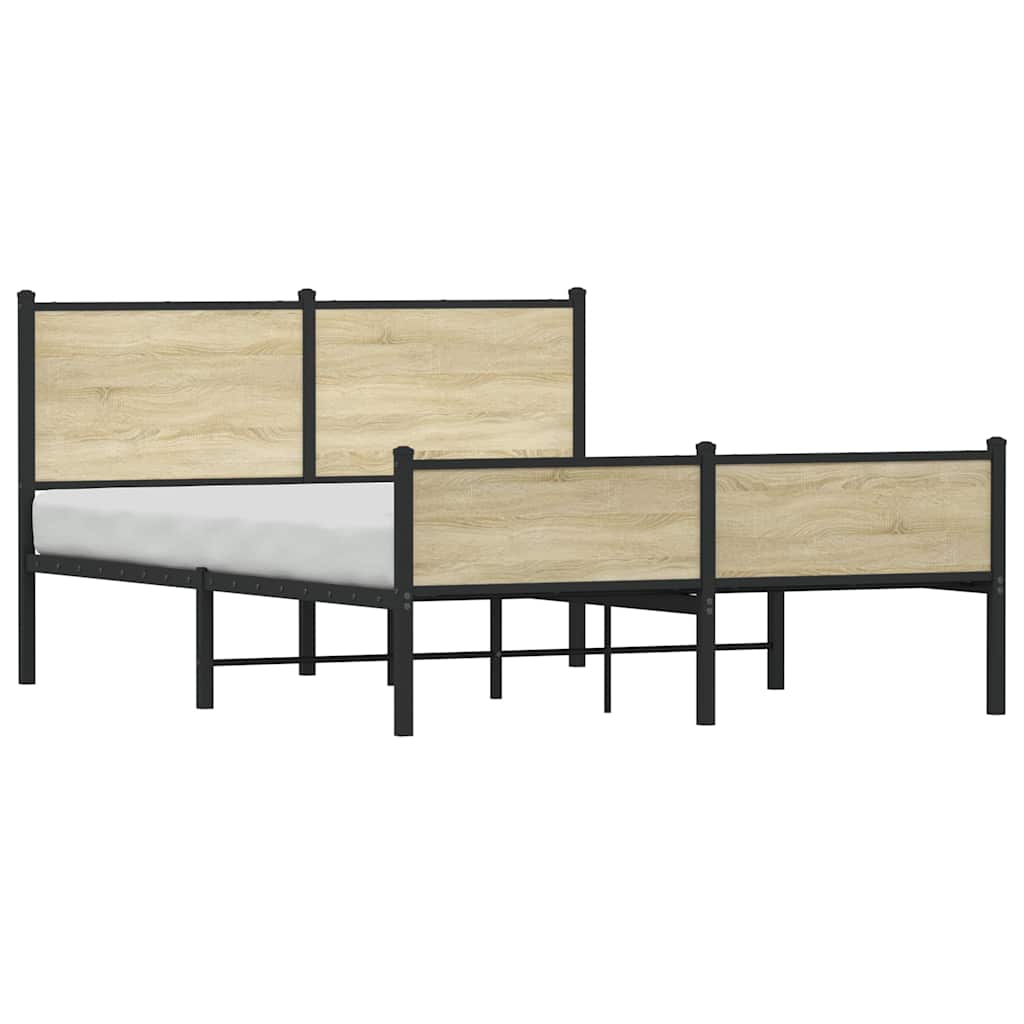 Metalni okvir kreveta bez madraca boja hrasta sonome 137x190 cm