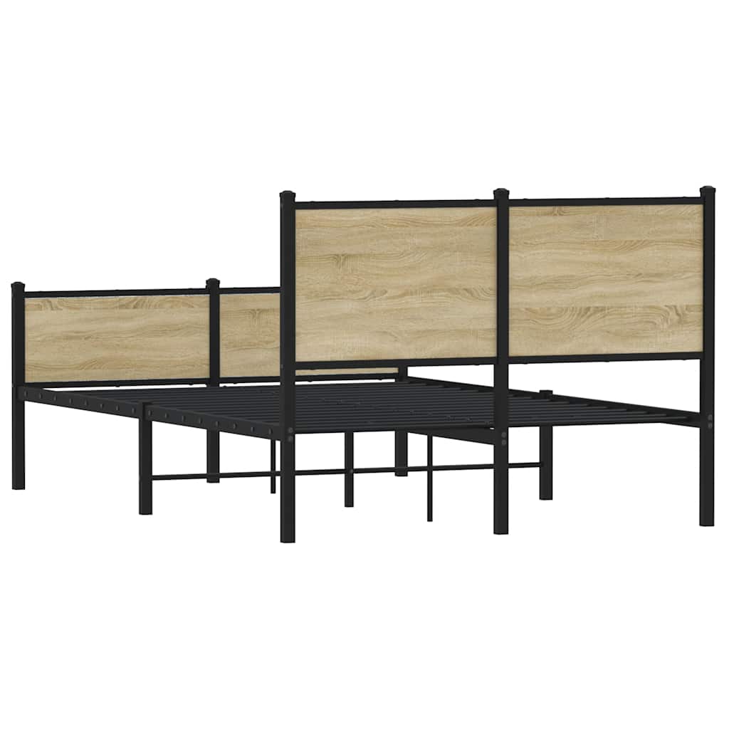 Metalni okvir kreveta bez madraca boja hrasta sonome 137x190 cm