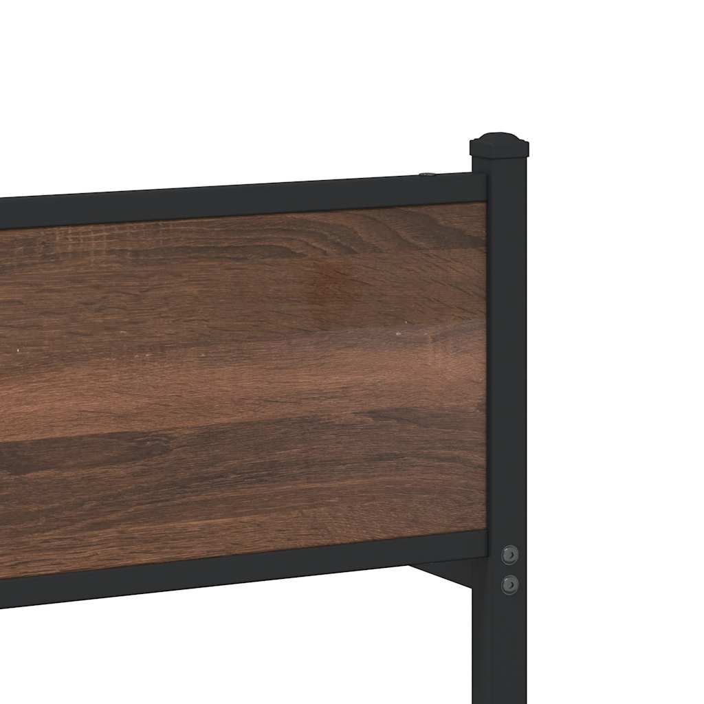 Metalni okvir kreveta bez madraca smeđi hrast 107x203 cm