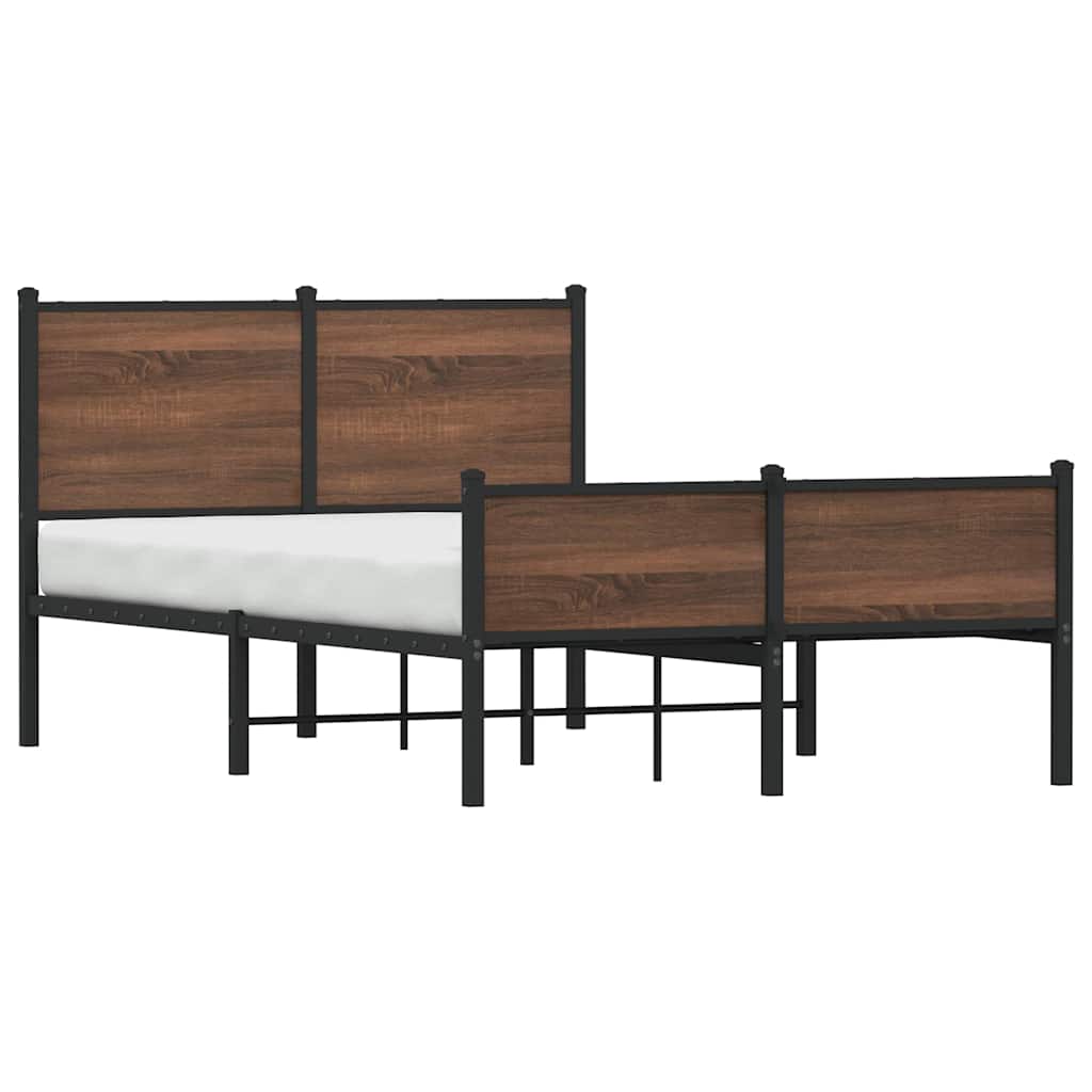 Metalni okvir kreveta bez madraca smeđi hrast 120x190 cm