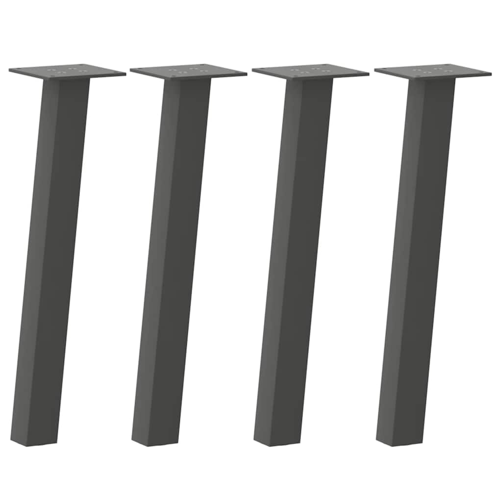 Noge za klub stolić 4 kom antracit 42 cm čelik