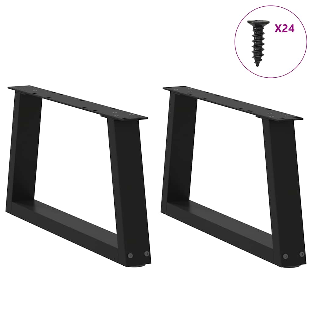 Noge za klub stolić V-oblika 2 kom Crne 60 x (30-31,3) cm Čelik