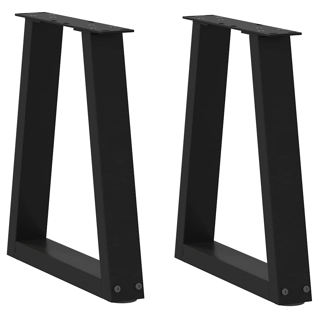 Noge za klub stolić V-oblika 2 kom Crne 38 x (42-43,3) cm Čelik