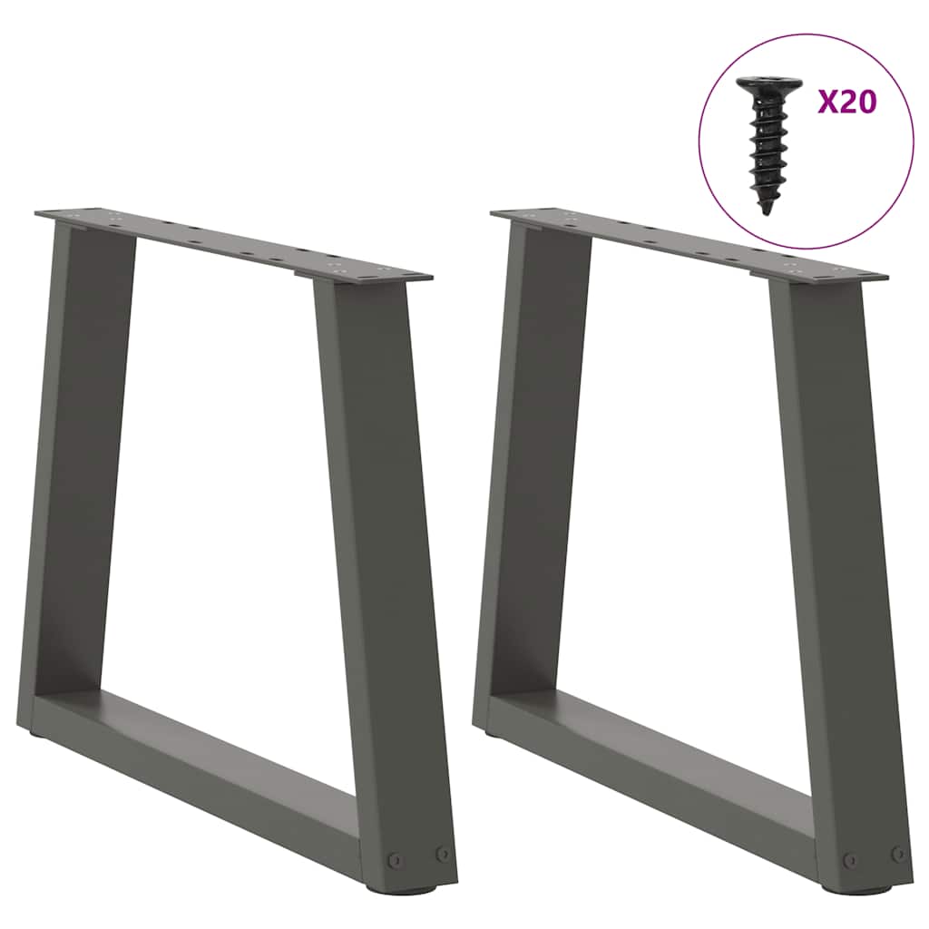 Noge za klub stolić V-oblika 2 kom antracit 50 x (42-43,3) cm čelik