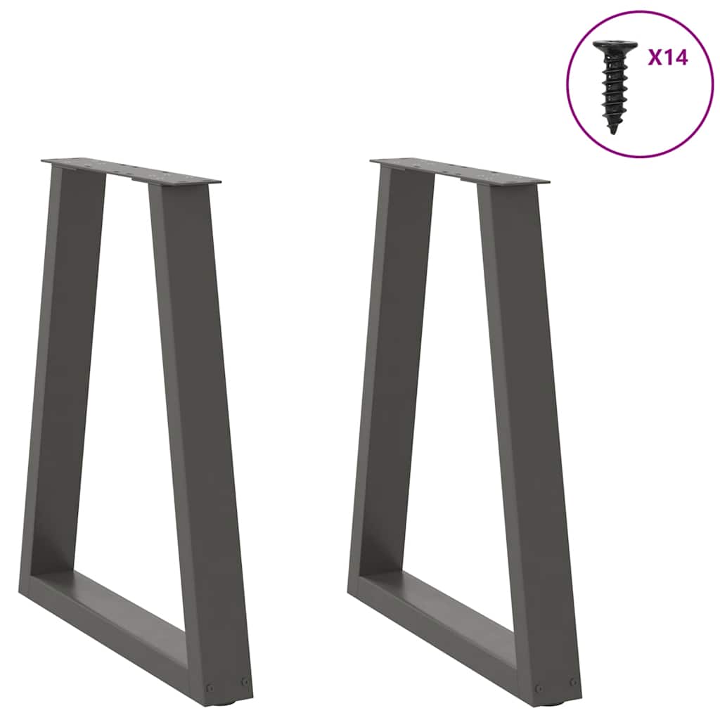 Noge za blagovaonski stol V-oblika 2 kom antracit 50x(72-73,3) cm čelik